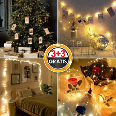2x 3m Lichterkette mit Clips zum Aufhängen von Bildern | PHOTOGLO