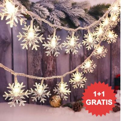 2 x 3,6 m Lichterkette mit Schneeflockenmotiv | LEDFLAKES