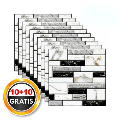 Selbsthaftende Marmortapete (20 Stück/1,8 m2 Fläche) | MARBLEBLOCKS 10+10 GRATIS