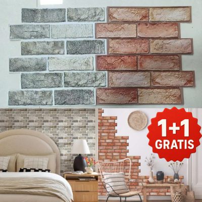 Selbstklebende ziegeltapete (20 stück/1,8 m²) | NYBRICK 10+10 GRATIS